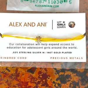 Alex &Ani Daisy 14k Gold Plated 925 Sterling Silver Yellow Kindred Cord Bracelet